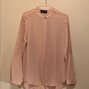 The Kooples Soft Pink Peek-A-Boo lace sleeve